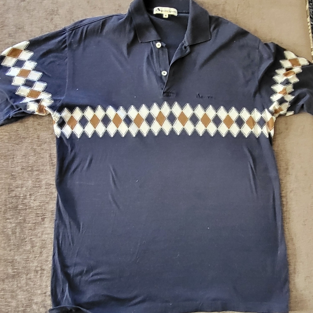 Easton Classic Navy Polo with Argyle Pattern